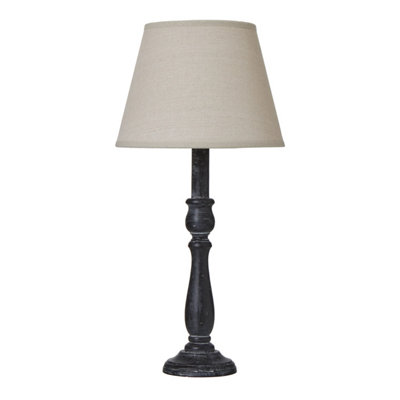 Ravenna  Column  Table  Lamp  With  Linen  Shade from B&Q