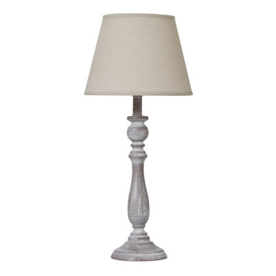 Dunum  Column  Table  Lamp  With  Linen  Shade from B&Q