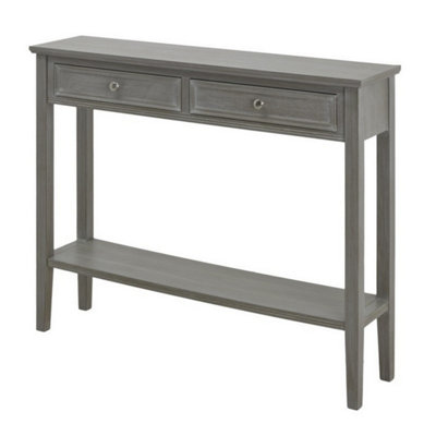 B&Q -  The Serene Collection Two Drawer Console TableWoodL26 X W110 X H86 CmGrey