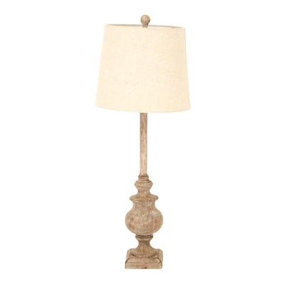 Chiaro  Candlestick  Table  Lamp  With  Linen  Shade from B&Q