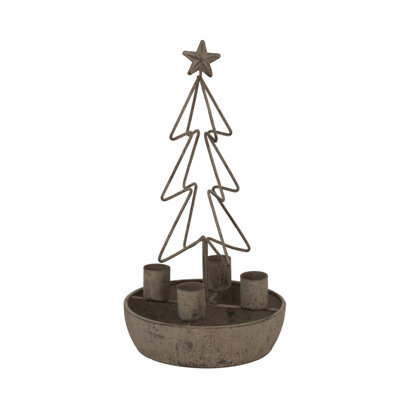 Rustic  Outline  Tree  And  Star  Candle  Holders from B&Q
