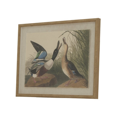 Flora  &  Fauna  Collection  Mallards  On  Linen  In  Beaded  Frame from B&Q