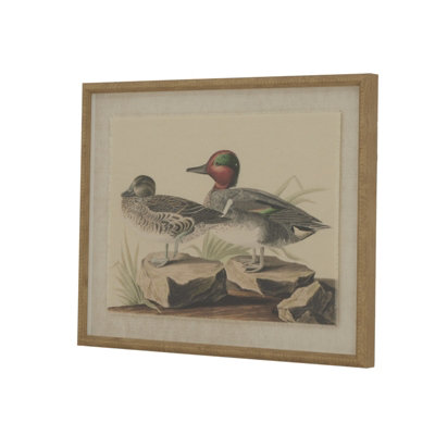 Flora  &  Fauna  Collection  Teals  On  Linen  In  Beaded  Frame from B&Q
