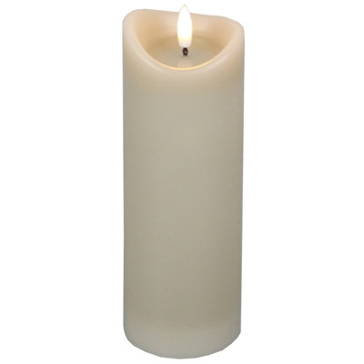 Luxe  Collection  Natural  Glow  2.75X8  Taupe  Melted  Led  Candle from B&Q