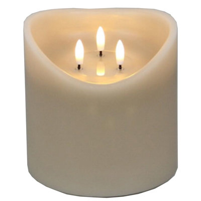 Luxe  Collection  Natural  Glow  6X6  Taupe  Melted  Led  Candle from B&Q
