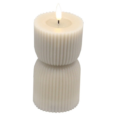 Luxe  Collection  Natural  Glow  2.75X6  Stone  Carved  Led  Candle from B&Q