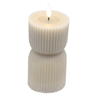 Luxe  Collection  Natural  Glow  2.75X10  Stone  Carved  Led  Candle from B&Q