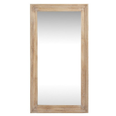 Hill Interiors Washed Wood Framed MirrorGlassL3 X W76 X H120 CmBrown from B&Q