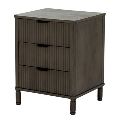 Hill Interiors Reed Collection 3 Drawer Bedside TableWoodL40 X W45 X H58 CmBrown from B&Q