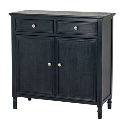Hill Interiors Contour Collection 2 Drawer 2 Door SideboardWoodL35 X W80 X H80 CmBlack from B&Q