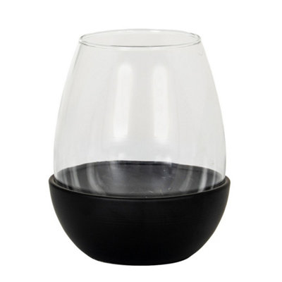 Hill Interiors Neris Medium Candle Holder With Glass GobletL11 X W11 X H14 CmBlack from B&Q
