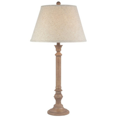 Hill Interiors Solenne Table Lamp With Edged Linen ShadeResinL41 X W41 X H79 CmBrown from B&Q