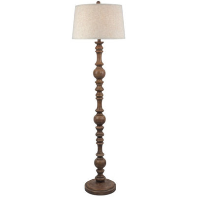 Hill Interiors Seraphia Floor Lamp With Edged Linen ShadeResinL41 X W41 X H154 CmBrown from B&Q
