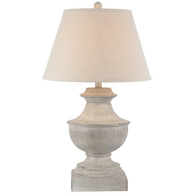 Hill Interiors Montara Table Lamp With Linen ShadeResinL41 X W41 X H66 CmWhite from B&Q