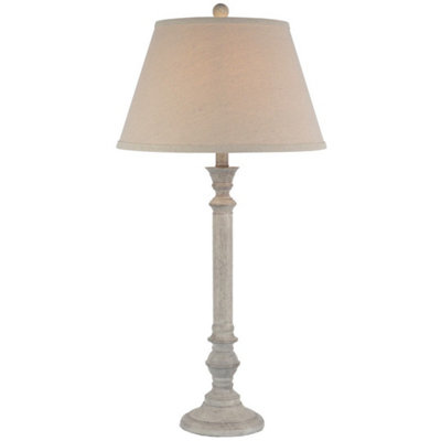 Hill Interiors Liora Table Lamp With Linen ShadeResinL41 X W41 X H79 CmWhite from B&Q
