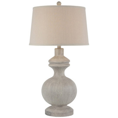 Hill Interiors Amorie Table Lamp With Linen ShadeResinL41 X W41 X H71 CmWhite from B&Q