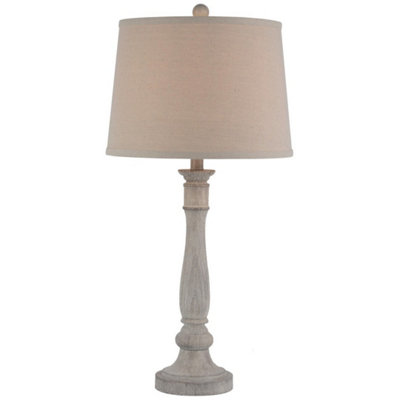 Hill Interiors Stella Table Lamp With Linen ShadeResinL36 X W36 X H74 CmWhite from B&Q