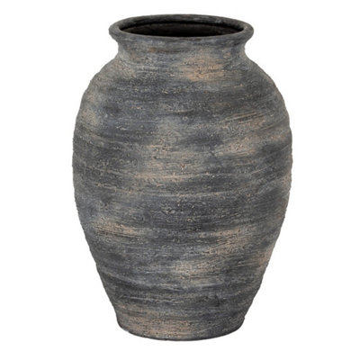 Hill Interiors Marra Medium Olpe VaseCeramicL26 X W26 X H34 CmBlack from B&Q