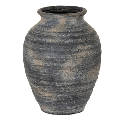 Hill Interiors Marra Large Olpe VaseCeramicL29 X W29 X H42 CmBlack from B&Q