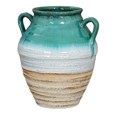 Hill Interiors Fen Amphora VaseCeramicL35 X W35 X H38 CmWhite from B&Q