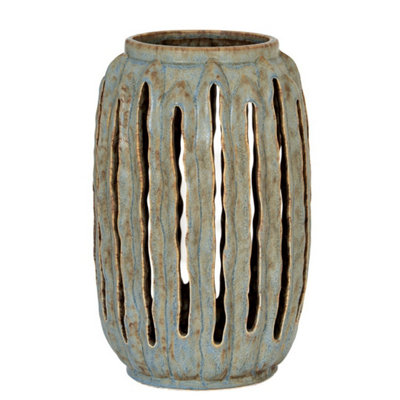 Hill Interiors Capella Tall Lantern Candle HolderCeramicL20 X W20 X H32 CmGrey from B&Q