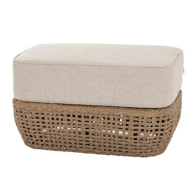 Hill Interiors Bloom Collection Outdoor FootstoolMetalL55 X W77 X H27 CmBrown from B&Q