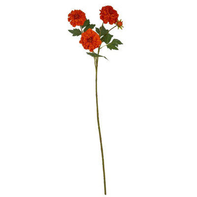 Hill Interiors Orange African Marigold Large Spray Artificial FlowerPlasticL11 X W11 X H100 CmRed from B&Q