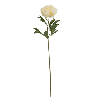 Hill Interiors Large Buttermilk Double Peony Stem Artificial FlowerPlasticL19 X W19 X H95 CmCream from B&Q