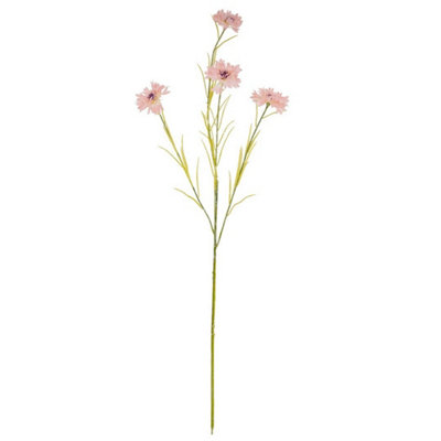 Hill Interiors Cornflower Stem Artificial FlowerPlasticL20 X W20 X H77 CmPink from B&Q