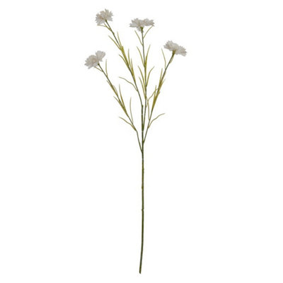 Hill Interiors Cornflower Stem Artificial FlowerPlasticL20 X W20 X H77 CmWhite from B&Q