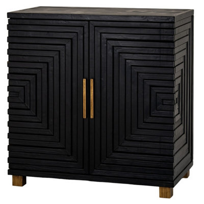 B&Q -  Lennox 2 Door Small SideboardWoodL43 X W80 X H78 CmBlack