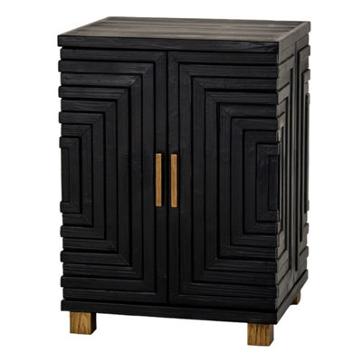 B&Q -  Lennox 2 Door Side CupboardWoodL43 X W49 X H67 CmBlack