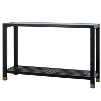B&Q -  Lennox Console TableWood/glassL40 X W130 X H81 CmBlack