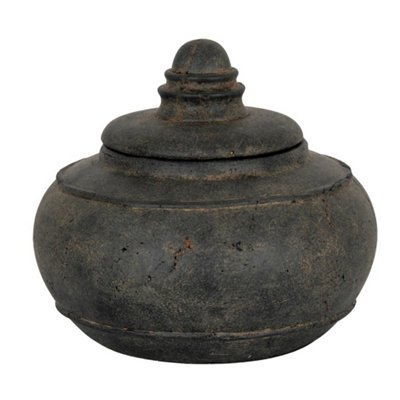 Hill Interiors Dusk Large Pot With LidCeramicL25 X W25 X H14 CmBlack from B&Q