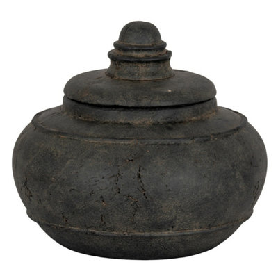 Hill Interiors Dusk Medium Pot With LidCeramicL20 X W20 X H12 CmBlack from B&Q