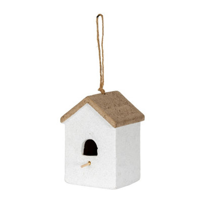Hill Interiors Hanging Bird House OrnamentCeramicL14 X W14 X H20 CmBrown/white from B&Q