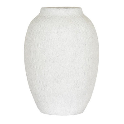 Hill Interiors Ashen Large Tall VaseCeramicL24 X W24 X H35 CmWhite from B&Q