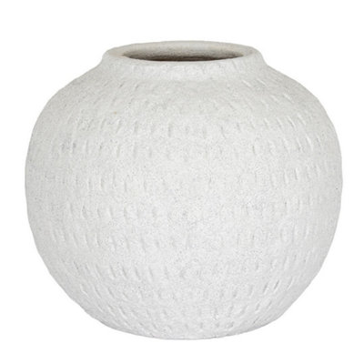 Hill Interiors Ashen Large Round VaseCeramicL23 X W23 X H20 CmWhite from B&Q