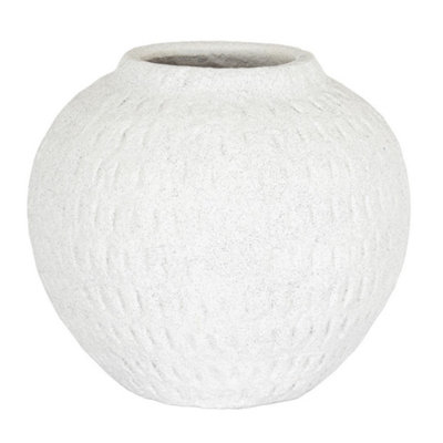 Hill Interiors Ashen Medium Round VaseCeramicL19 X W19 X H16 CmWhite from B&Q