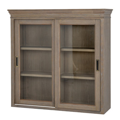 B&Q -  Delphine Collection Sliding Glass Dresser TopWoodL38 X W126 X H120 CmBrown