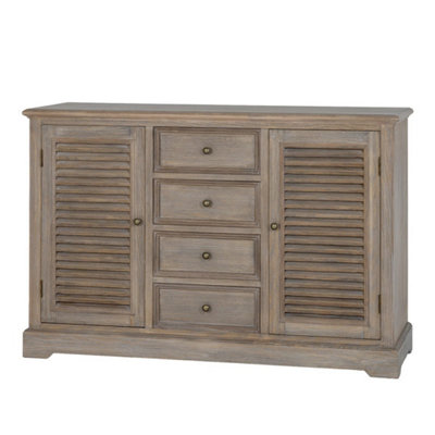 B&Q -  Delphine Collection 2 Door 4 Drawer Large Dresser BaseWoodL41 X W122 X H80 CmBrown