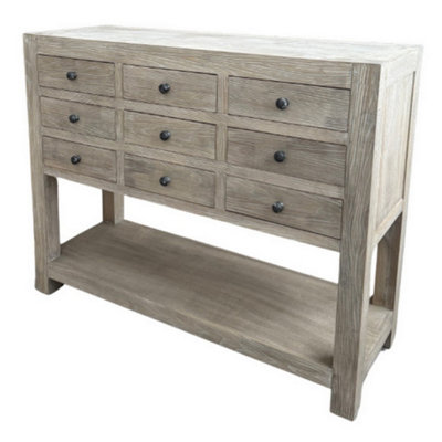 B&Q -  Haldon Collection 9 Drawer Chest With ShelfWoodL40 X W110 X H88 CmBrown