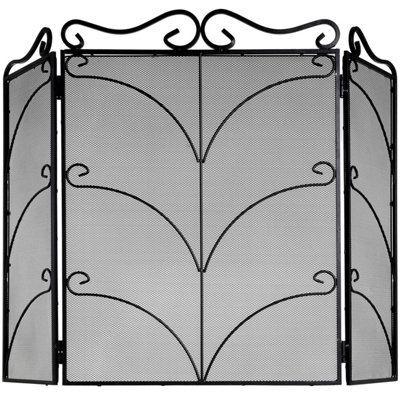  - Heavy  Large  Black  Ornate  Fire  Screen