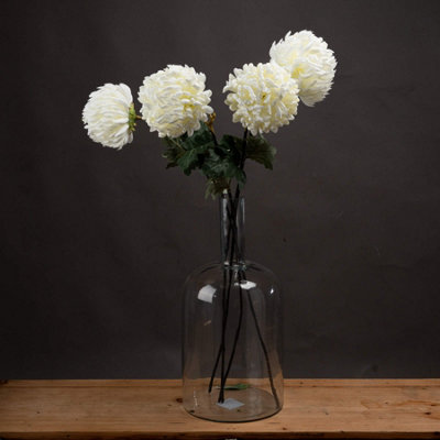 Hill Interiors Chrysanthemum White Faux Plant Large from B&Q