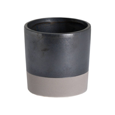  - Metallic  Grey  Ceramic  Planter