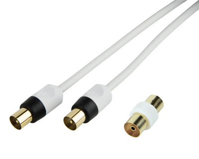 Slx White Gold-Plated Coaxial Cable5M from B&Q