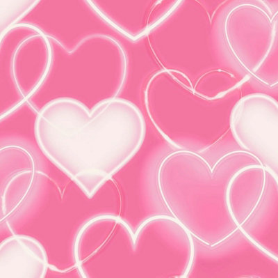 Neon Heart Pink White Wallpaper Arthouse 100222Ah from B&Q