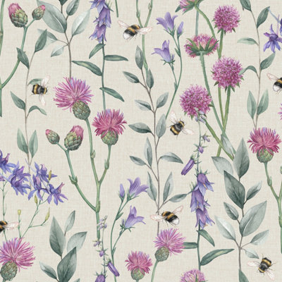 Arthouse Bumblebee Meadow Neutral Wallpaper from B&Q