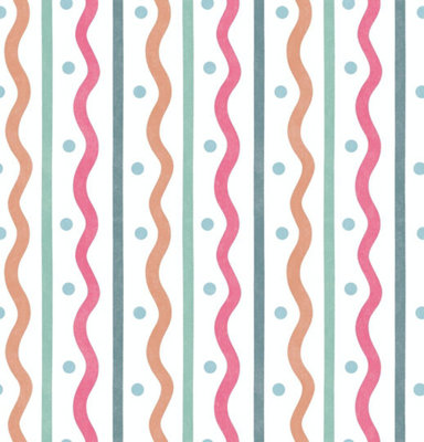 Arthouse Squiggle Stripe Rust Multi Wallpaper from B&Q