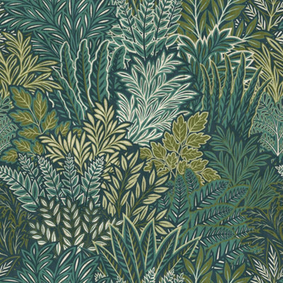 Arthouse Illustrated Foliage Blue Wallpaper from B&Q